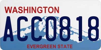 WA license plate ACC0818