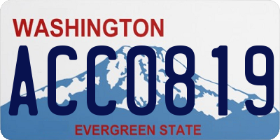 WA license plate ACC0819