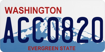 WA license plate ACC0820