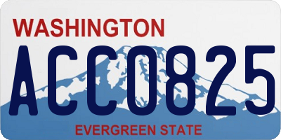WA license plate ACC0825