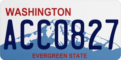 WA license plate ACC0827