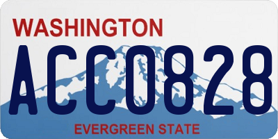 WA license plate ACC0828