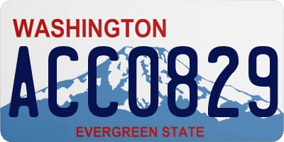 WA license plate ACC0829