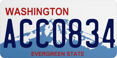 WA license plate ACC0834