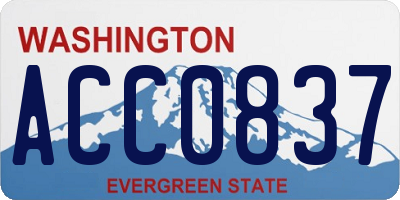 WA license plate ACC0837