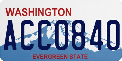 WA license plate ACC0840