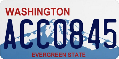 WA license plate ACC0845