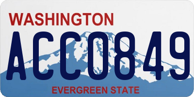 WA license plate ACC0849