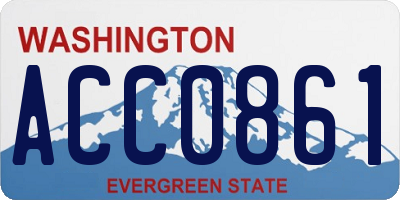 WA license plate ACC0861