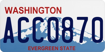 WA license plate ACC0870