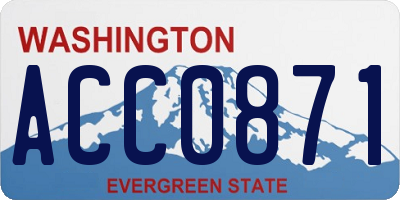WA license plate ACC0871