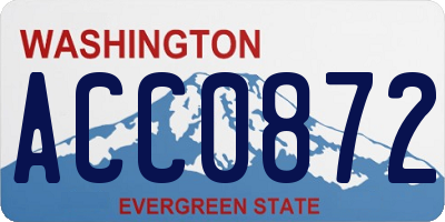 WA license plate ACC0872