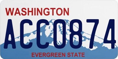 WA license plate ACC0874