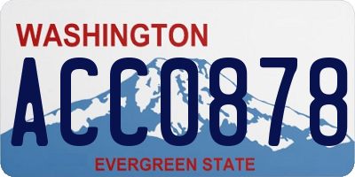 WA license plate ACC0878
