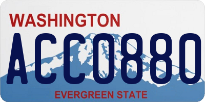 WA license plate ACC0880