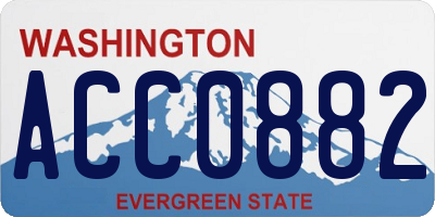 WA license plate ACC0882