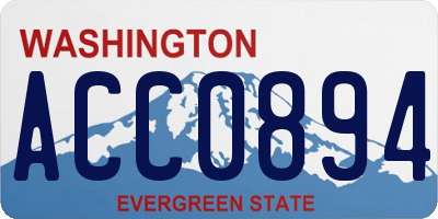 WA license plate ACC0894