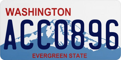WA license plate ACC0896