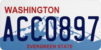 WA license plate ACC0897