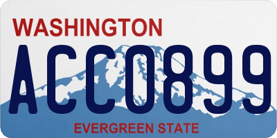 WA license plate ACC0899