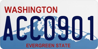 WA license plate ACC0901