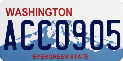 WA license plate ACC0905