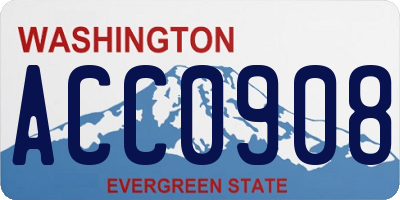 WA license plate ACC0908