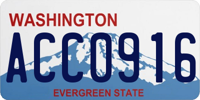 WA license plate ACC0916