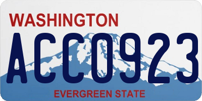 WA license plate ACC0923