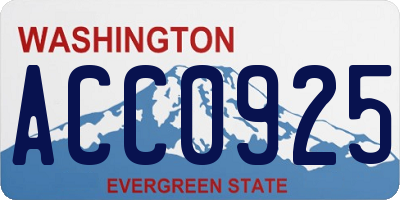 WA license plate ACC0925