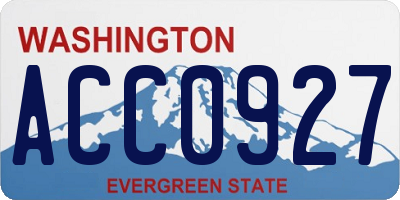 WA license plate ACC0927
