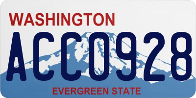 WA license plate ACC0928