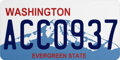 WA license plate ACC0937