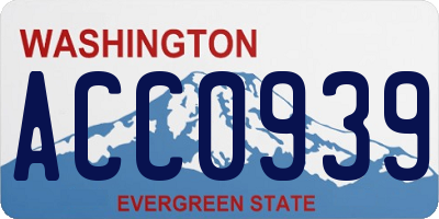 WA license plate ACC0939