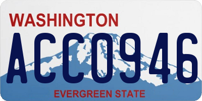 WA license plate ACC0946