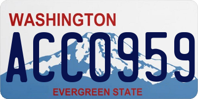 WA license plate ACC0959