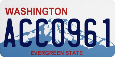 WA license plate ACC0961