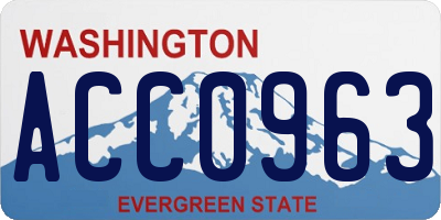 WA license plate ACC0963