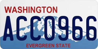 WA license plate ACC0966