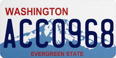 WA license plate ACC0968