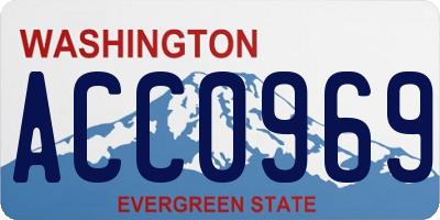 WA license plate ACC0969