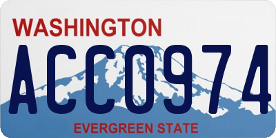 WA license plate ACC0974