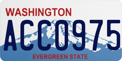WA license plate ACC0975