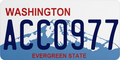 WA license plate ACC0977