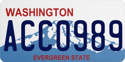 WA license plate ACC0989