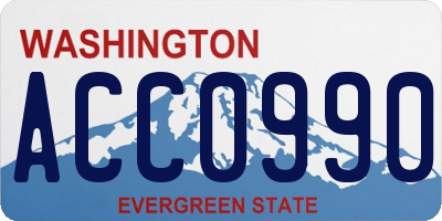 WA license plate ACC0990