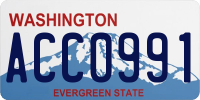 WA license plate ACC0991