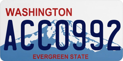 WA license plate ACC0992