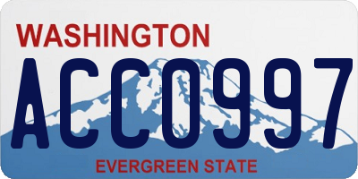 WA license plate ACC0997