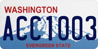 WA license plate ACC1003
